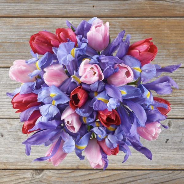 Tulips & Irises - Heartfelt - Top View